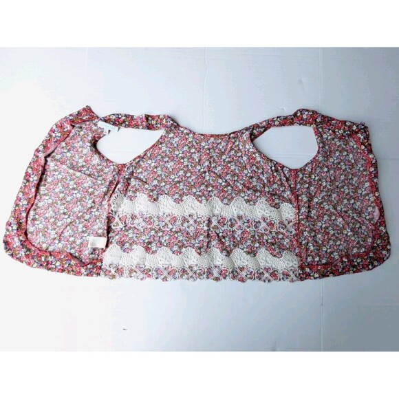 Jun & Ivy Floral Crochet Tank Top W/ Open, Flutter Back Size SZ Medium Crop - Picture 4 of 9